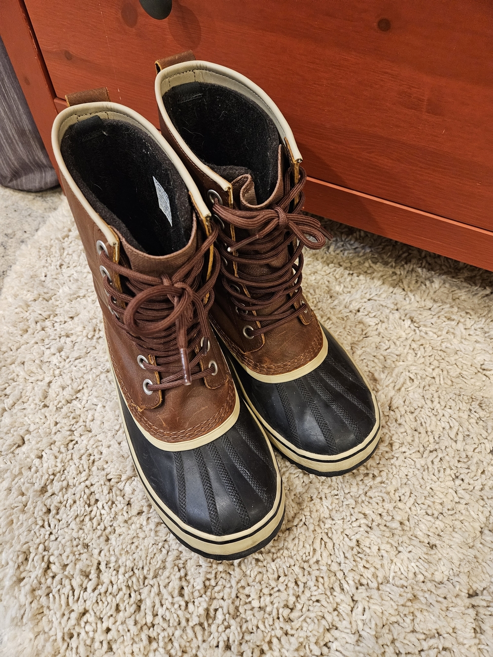 Sorel Leather Waterproof Lace-Up Duck Boots w/ Removable Felt Liner
